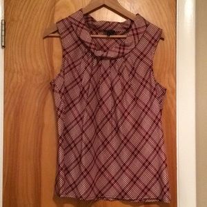 Talbots sleeveless plaid top.  Great for holidays